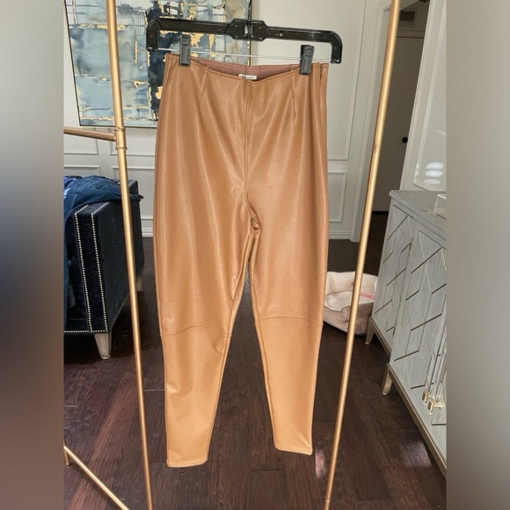 Abercrombie & Fitch Tan Vegan Leather Trousers
